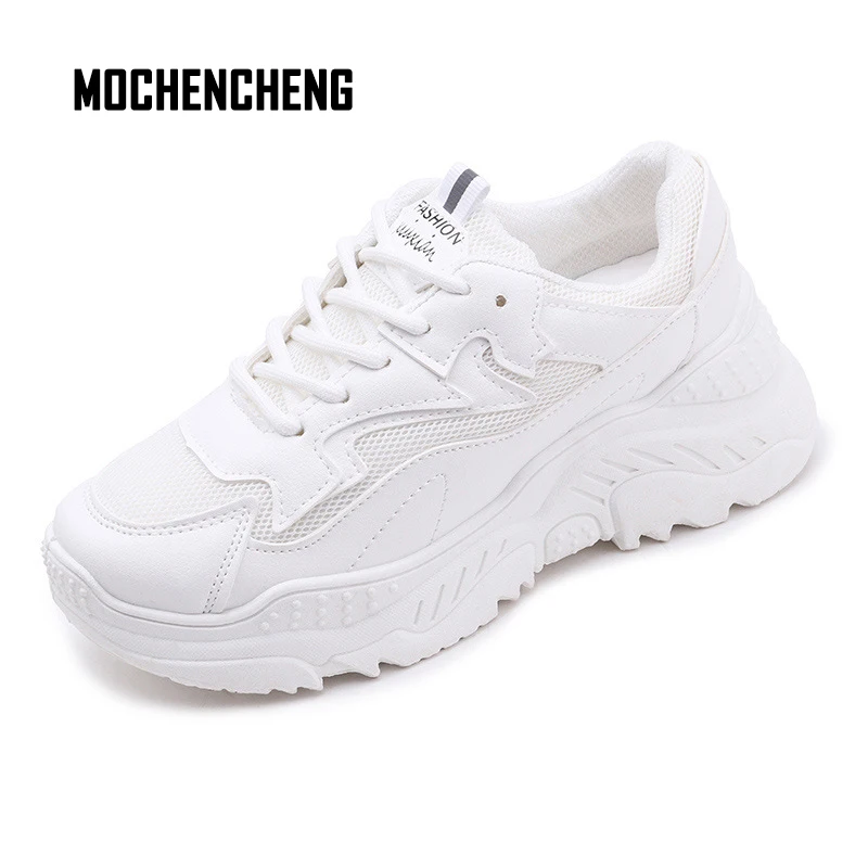

Sneakers Casual Womens Dad Shoes Chunky Wedge Ulzzang Harajuku Shoes Lace-up PU Platform Female Ladies Rubber Dad Sneaker