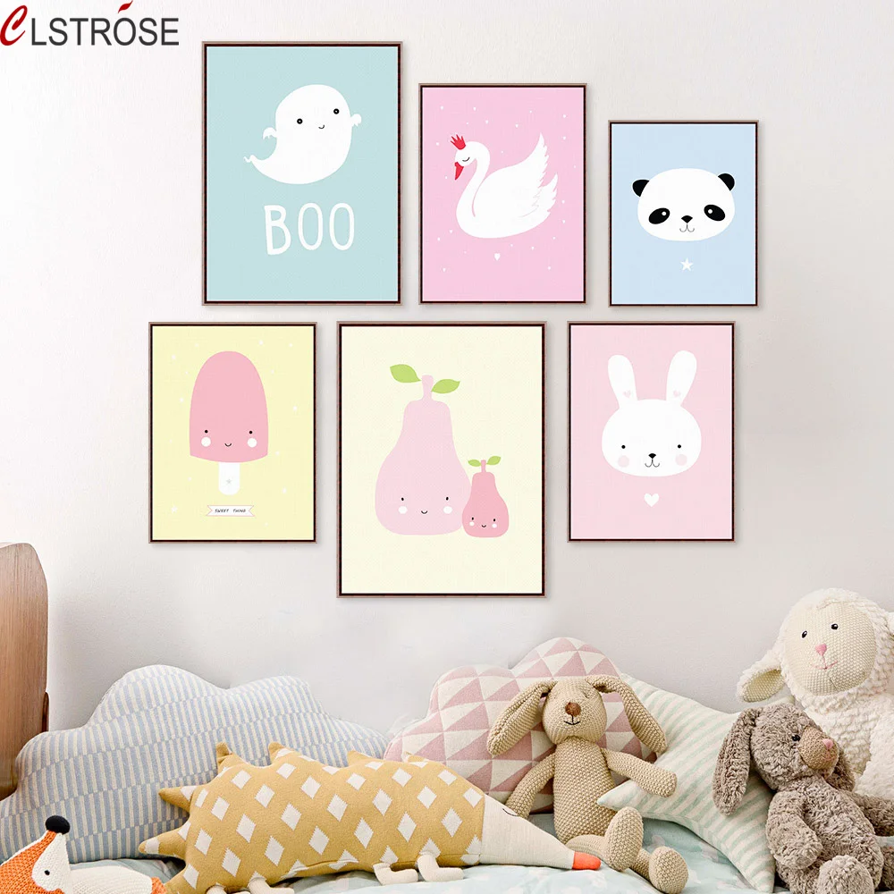 2017-Modern-Nordic-Kawaii-For-Cat-Rabbit-Penguin-Panda-Canvas-Painting-On-Wall-Art-Picture-Kid