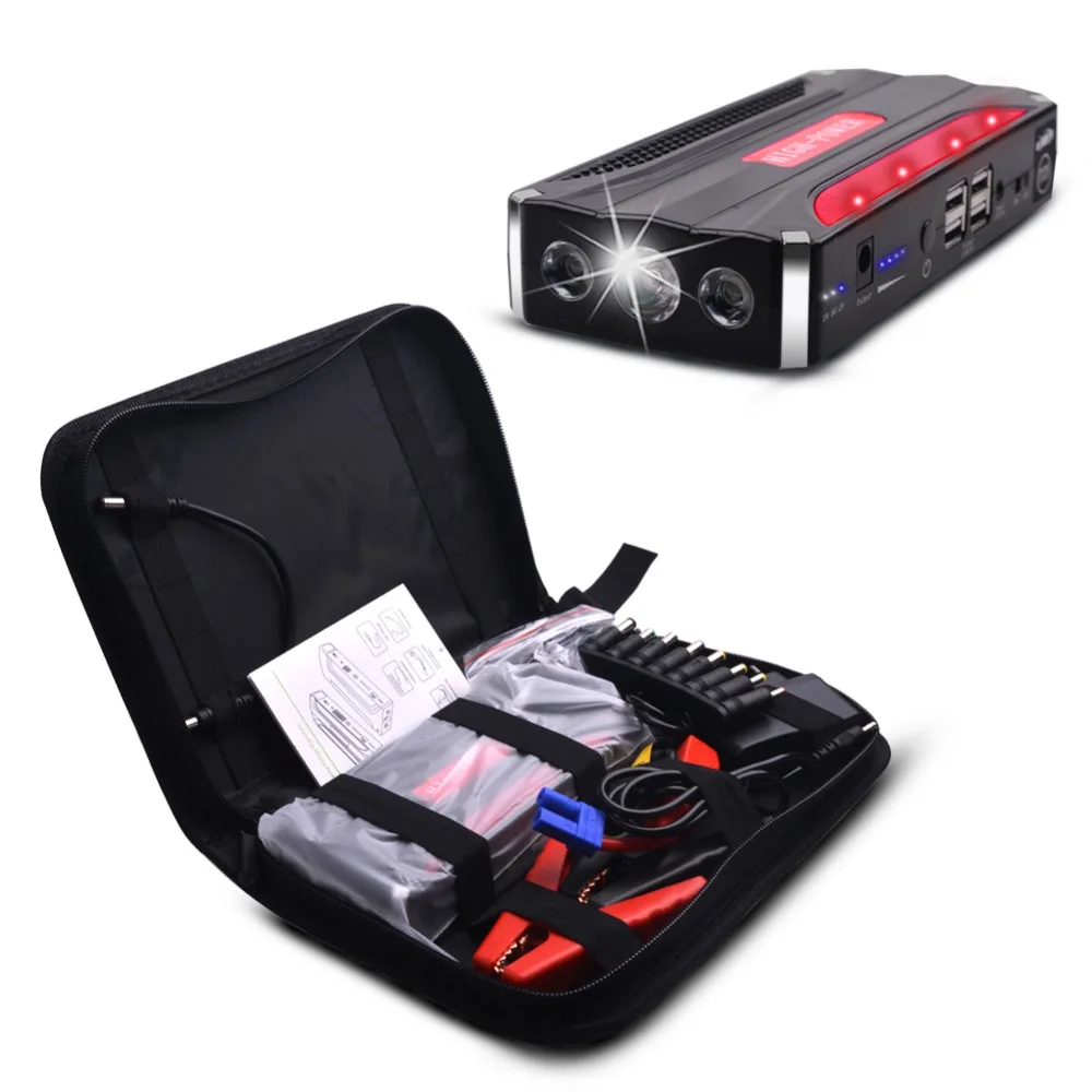 Auto Battery Power Bank Booster (600A Peak) with Emergency Light Safety