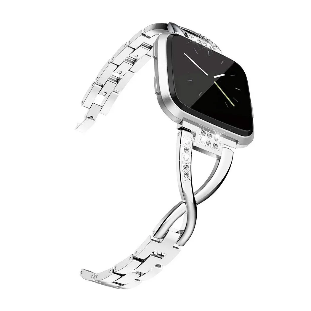 

2019 NEW Luxury Alloy Crystal Stainless Steel Wristband Strap Band For Fitbit versa Purchasing