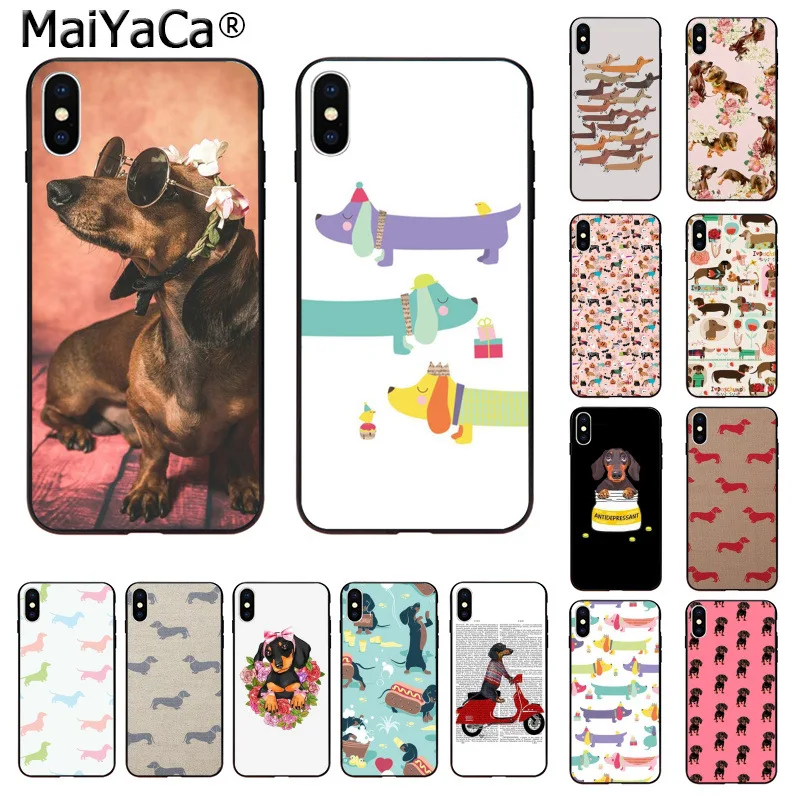 Чехол для телефона MaiYaCa Такса Doxie цветок собака щенок iphone SE 2020 11 pro X XS MAX 66S 7 7plus 8 8Plus