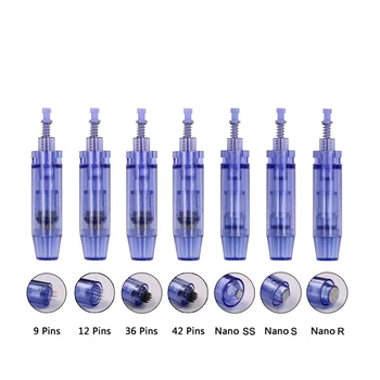 

10/50/100Pcs Round Nano Derma Needle Cartridge Electric 36 Pin Microneedle Derma Pen Tip Nutrition Input for MESO Derma Machine