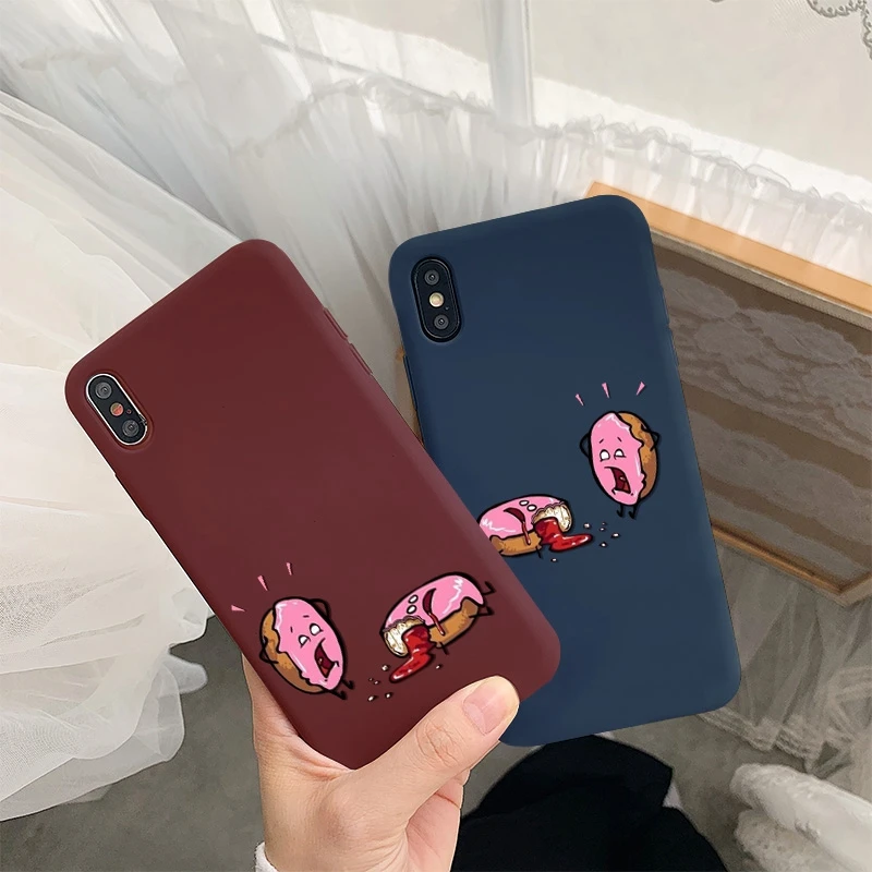 Funny Biscuit Back Phone Case For iPhone 6 S Plus 7 8 French Fries Doughnut CaseS Iphone Xs Max X Coque Soft TPU |