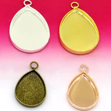 10 sztuk kropla wody wisiorki i Charms Cabochon puste bazy Fit 13*18mm 18*25mm akcesoria do wyrobu biżuterii hurtownie
