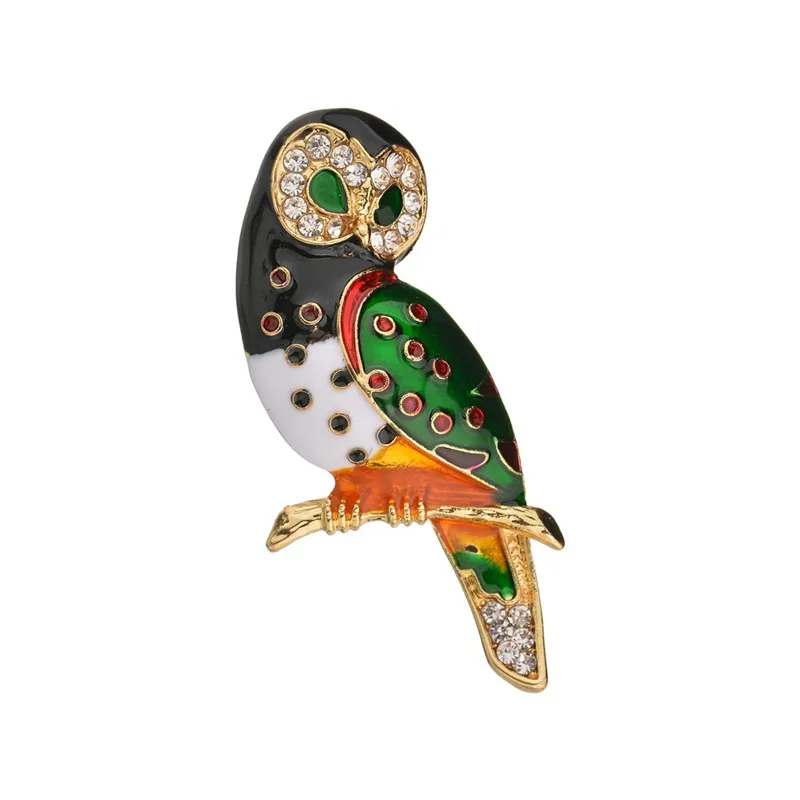

Enamel High Quality Vintage Owl Brooch Pin Corsage Scarf Clip Rhinestones Owl Brooches Lapel Pin Brooches Jewelry Women Sweater