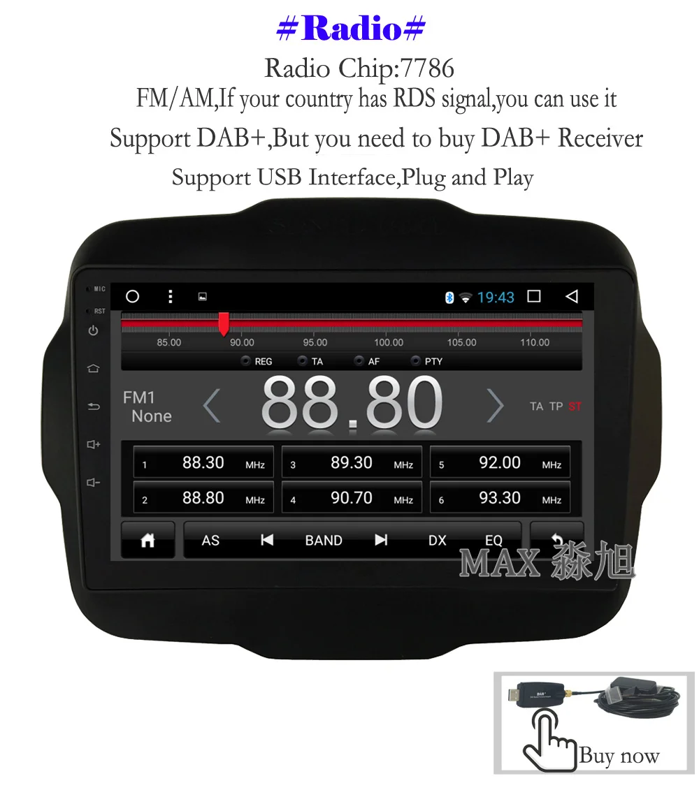 Flash Deal MAX Android 8.1.0 Car DVD For Jeep Renegade 2015 2016 2017 Car Radio RDS Bluetooth Call Music 4G WiFi SWC GPS Map 5