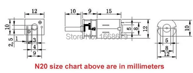 1 шт. ebowan N20 микро мотор электрический мотор коробки передач 3v 6v 12v 15/30/50/60/100/200/300/500/600/1000 об/мин
