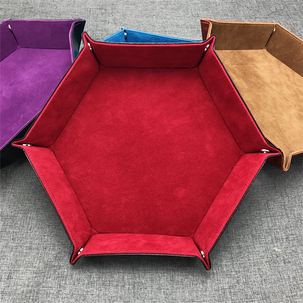 Polygon Board PU Leather Dice Plate Storage plate Bar Nightclub Game Board Gift Storage Tray