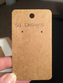 

1000pcs 9*5cm Kraft Paper Earring Cards Hanging Jewelry Accessory Earring Displays Packing Card customize text