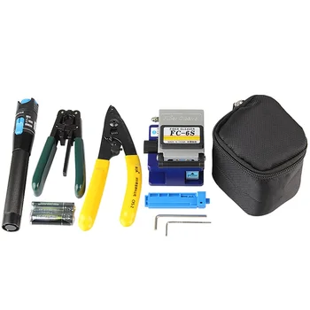 

Free Shipping Fiber Optical FTTH Tool Kit with FC-6S Fiber Cleaver and Visual Fault Locator 1mW and Fiber Optic Stripper CFS-2