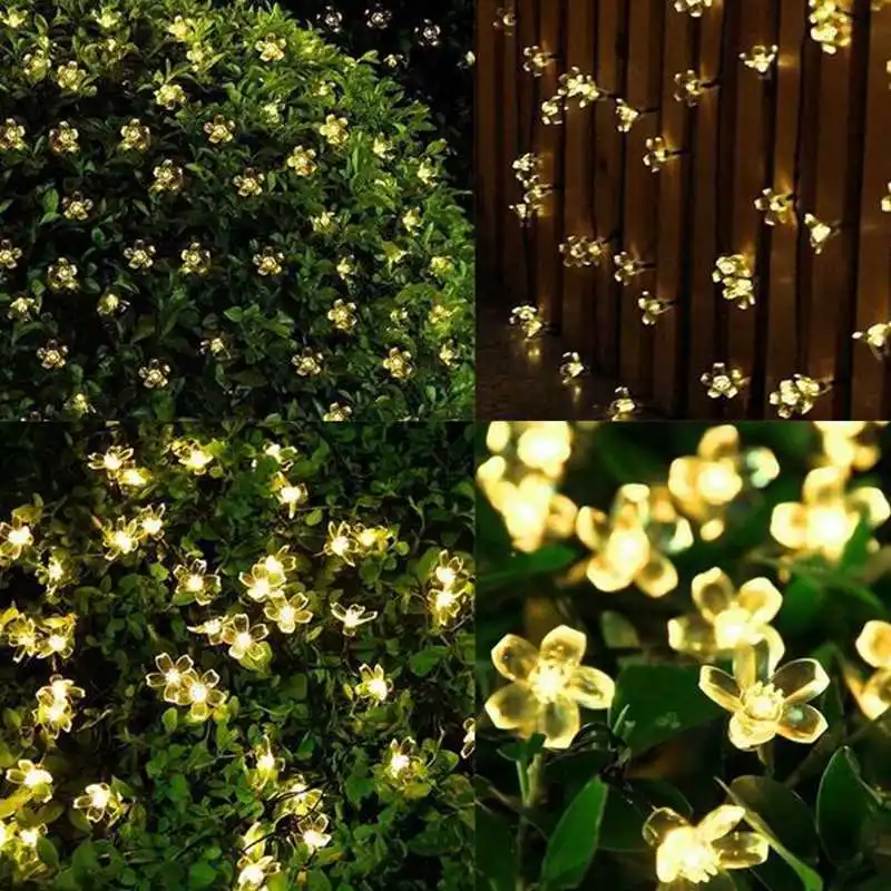 

Solar String Lights 7m 50led Flower Garlands Waterproof Outdoor Decorative Lighting Fariy Christmas Lights for Garden Yard Party