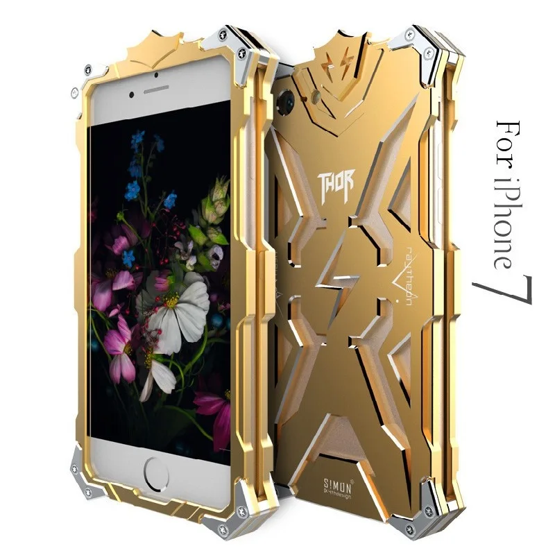 Gold Zimon роскошный сверхмощный бронированный Телефон чехол для iPhone 6 6 S Plus алюминиевая металлическая рамка Противоударный задняя крышка для iPhone 6 7 8 Funda - Цвет: Gold