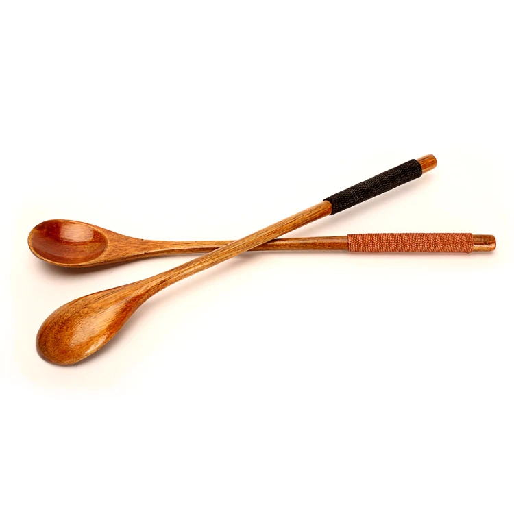 Tie wire stirring honey wooden spoon with a long handle teaspoon