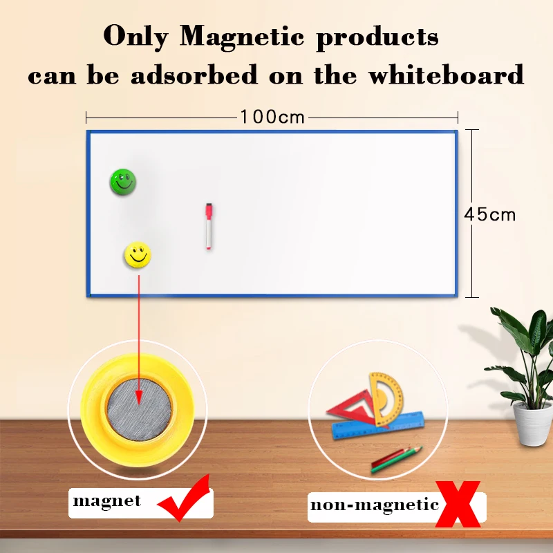 Магнитная доска сочинительства доска Self-клейкая доска мягкая настенный стикер под железо гибкий стираемая чертежная доска 100x45 см