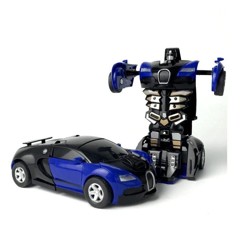 2 in 1 Robot Car One key Deformation Car Toys Automatic Transform Robot Plastic Model Car Funny Toys For Boys