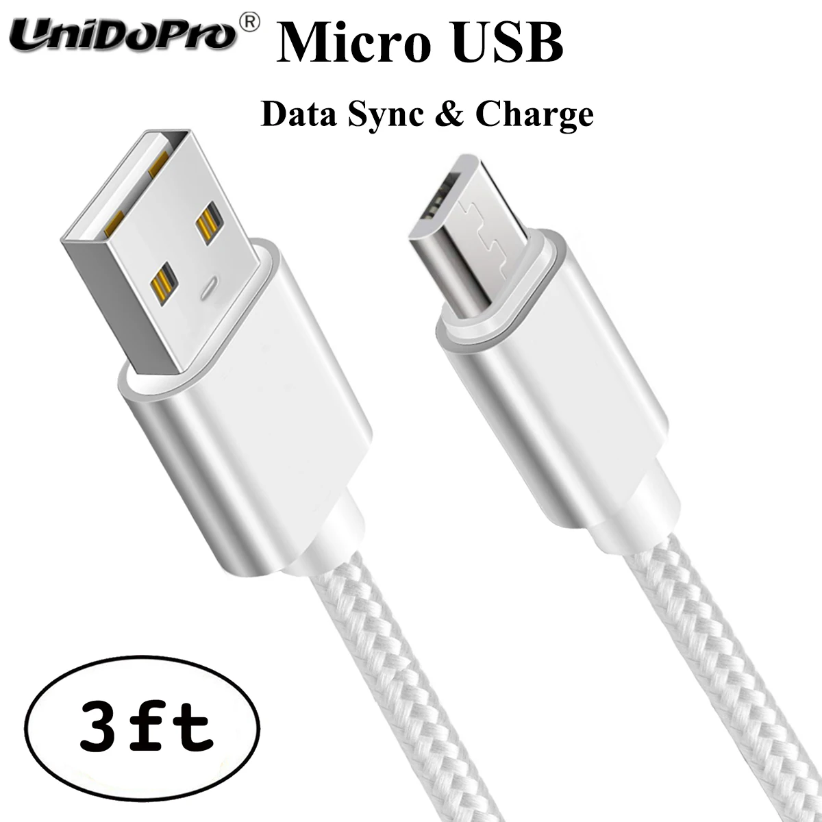 Быстрое зарядное устройство Micro USB 3 фута для Huawei Y9 2019 Enjoy 9 Plus Honor 8C 8X Max / 7C Pro P Smart +