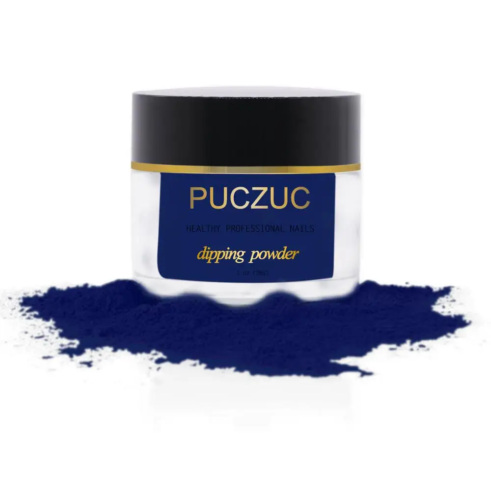 PUCZUC 1 OZ Full Set Dipping Powder Base Top Coat Kits DIY Dip Nail Powder Manicure Set Brush Saver Powder - Цвет: P048-1OZ