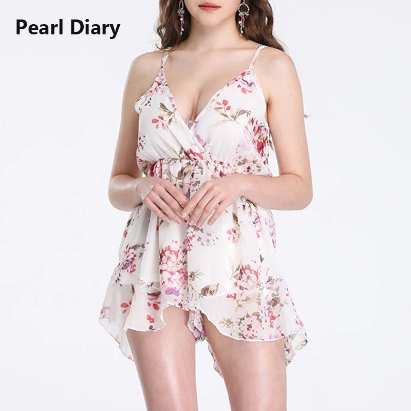 

Pearl Diary Rompers Playsuits and Jumpsuits Women Summer Print Beach Style