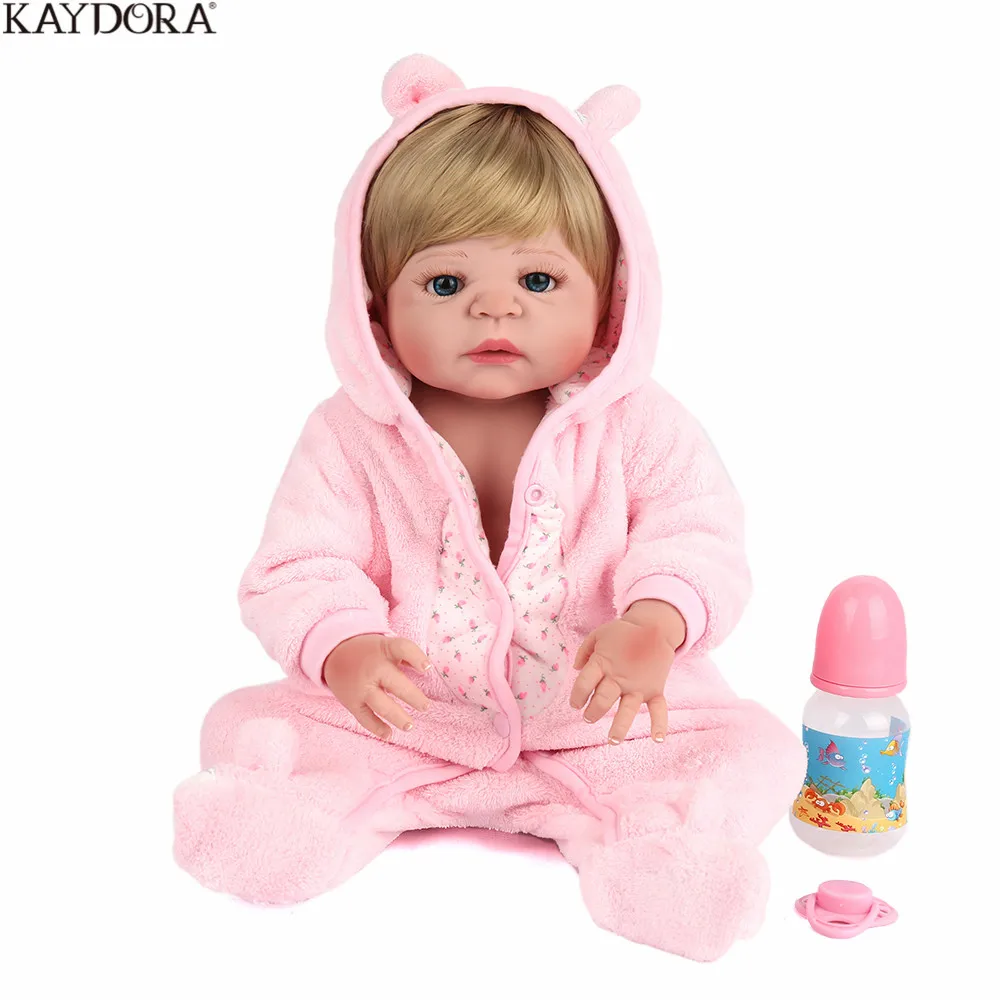 KAYDORA 55 см Детские куклы очаровательные Reborn Bebe De Menina куклы для девочек Реалистичная принцесса кукла полный силикон девочки игрушки подарок