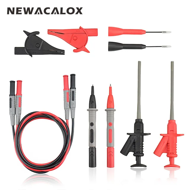 Best Price NEWACALOX Multimeter Needle Tip Probe Test Leads Universal Digital Multi Meter Tester Wire Pen  4mm Banana Plug Alligator Clip  Best Price NEWACALOX Multimeter Needle Tip Probe Test Leads Universal Digital Multi Meter Tester Wire Pen  4mm Banana Plug Alligator Clip