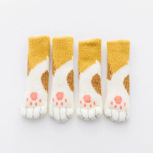 Chair Leg Socks Floor Protectors  Chairs Leg Protector Cat Paw - 4pcs/set  Knitted - Aliexpress