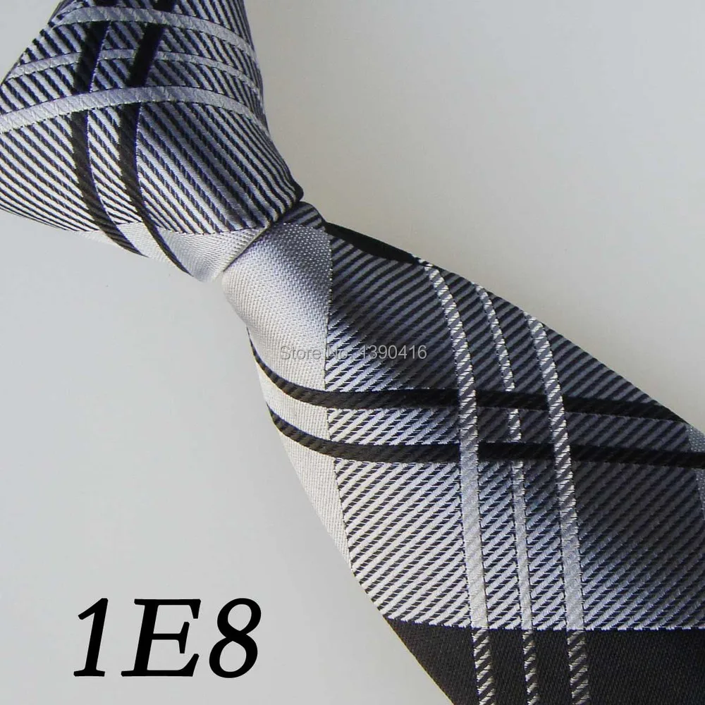 2018 последние Стиль Для мужчин галстук комплект серебристо-серый/черный/белый сетки в полоску Дизайн/Мода/Moda/ повседневные платья/жених bestman