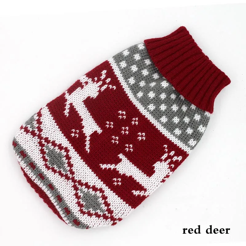 Дизайн Красочная набивная теплая зимняя для домашней Собаки Одежда для маленьких средних собак Щенок Чихуахуа Рождественский свитер 10E - Цвет: red deer