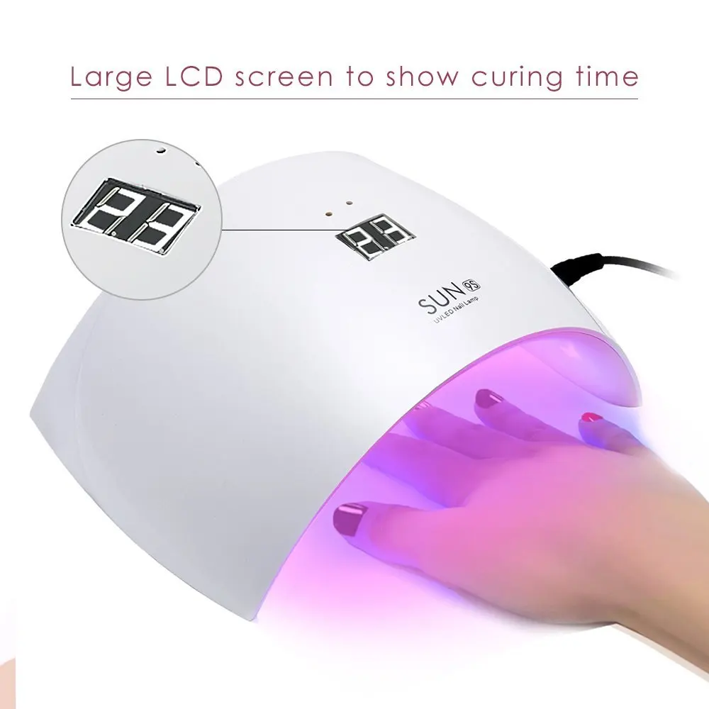 SUNUV Plus 24W UV lamp 18 LEDs Nail dryer for All Gels with 30s/60s button Curing Gel Polish Art Tools | Красота и здоровье
