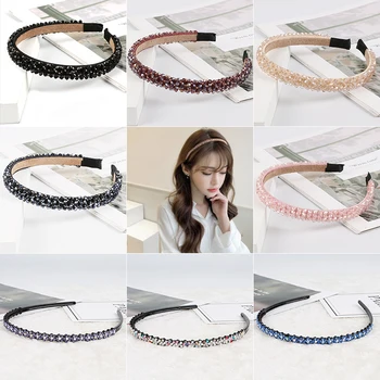 

Girls Shiny Luxury Rhinestone Hair Band Hair Clip High Quality Diamond Hair Hoop Accessories Women Crystal Headbands Ornaments