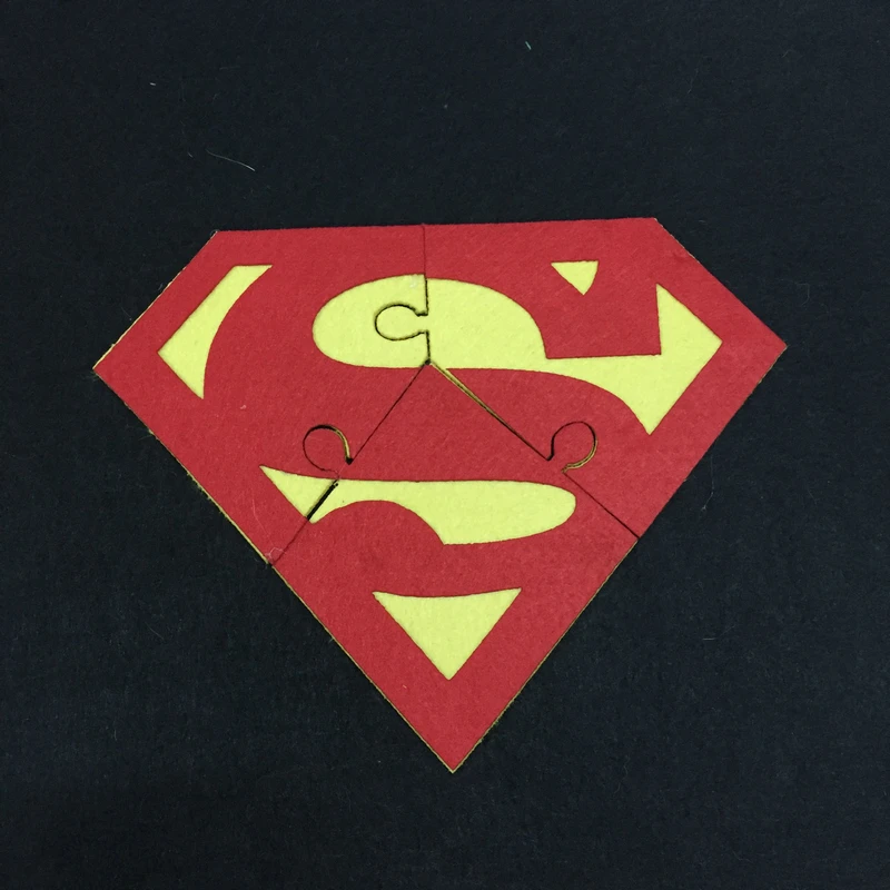 

2 set Superman Puzzle Superhero Felt Coaster Cup mats Cartoon Pad supply fabric