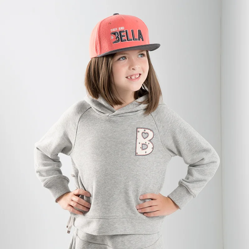 

DBK8104 dave bella kids girl 5Y-13Y t-shirt children boutique long sleeve hooded tops baby lovely clothes kids fashion tees