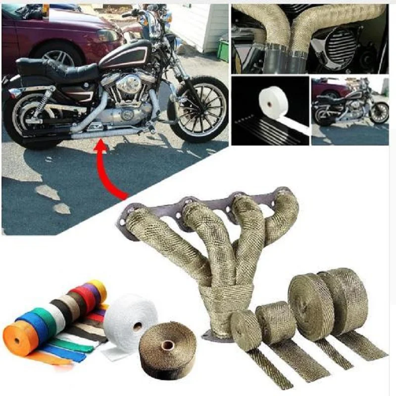 

5M and 10M Motorcycles Exhaust Front Pipe Anti-hot Wrap Heat Manifold Insulation Cloth Roll With 3 Colors option