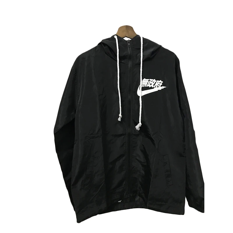 Drop Shipping Chinese Characters Windbreaker Jacket Men Fashion Logo Letter Printed Women Thin Casual Jackets US SIZE