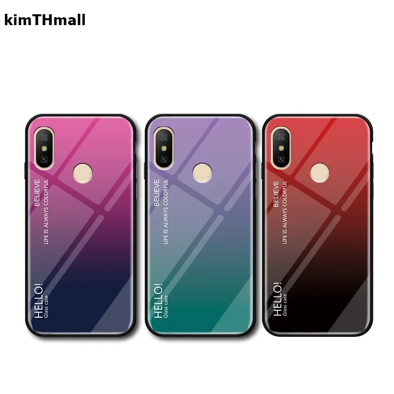 Case For Xiaomi mi Max 3 Back Cover Mi Max3 case Luxury Tempered Glass Colorful Soft case For Xiaomi mi Max 3 Pro case kimTHmall