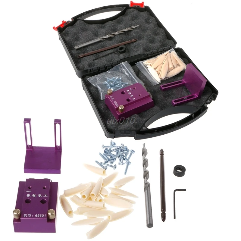 

Drill Mini Pocket Hole Jig Kit System Woodworking Joint Tool Accessory Portable G03 Drop ship