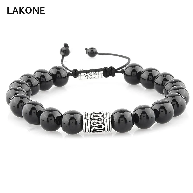 

Distance Bracelet Friendship Couples Lovers Black Agates Natural Stone Bracelets 8mm Macrame Braided Tiger Eye Bangle Men Women