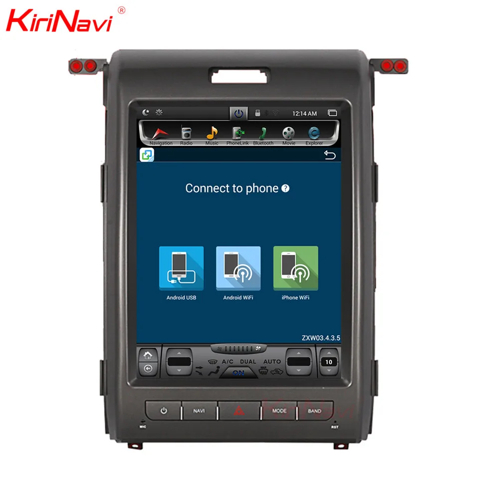Flash Deal KiriNavi Vertical Screen Tesla Style 12.1" Android 8.1 Car Radio For Ford F150 Car Dvd Multimedia GPS Navigation 2009 - 2013 4G 4
