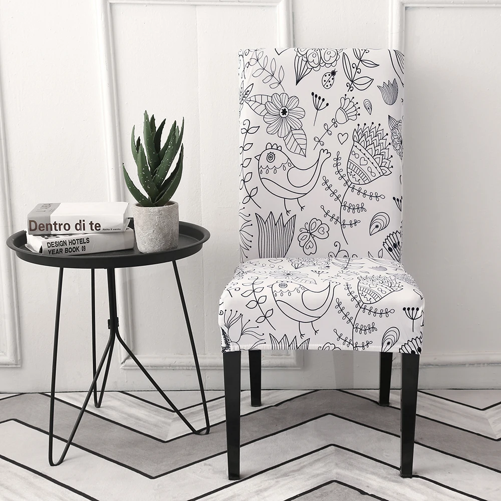 1/2/4/6pcs Floral Printing Chair Cover Home Dining Elastic Chair Covers Multifunctional Spandex Elastic Universal Dining Room