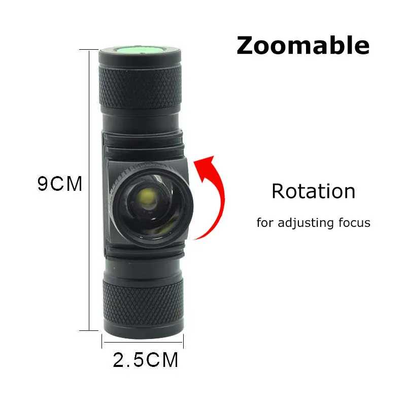 Светодиодный налобный фонарь USB XM L2 фар Водонепроницаемый фонарик на голову Zoom