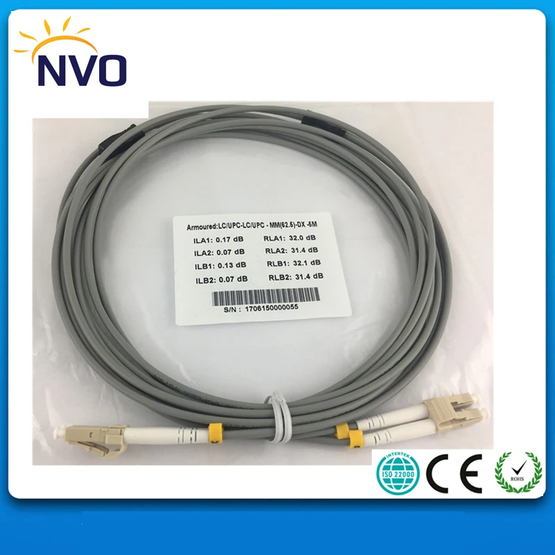 100M Armored LC to LC,Duplex,OM1 cable Fiber Patch Cord Jumper,MM 62.5//125