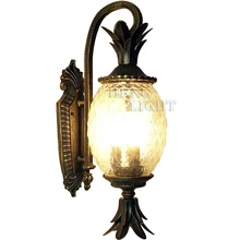 European Style Outdoor Modern wall lamps Pineapple Shape Glass +Aluminum Garden Wall Lamp outdoor lighting use E27 bulbs