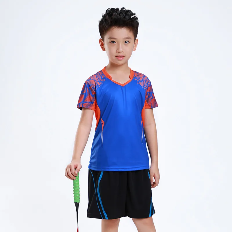 Free Printing Children Badminton clothes Boy   Girl sports Tennis tracksuit   kids Badminton set   Tennis suit AF007