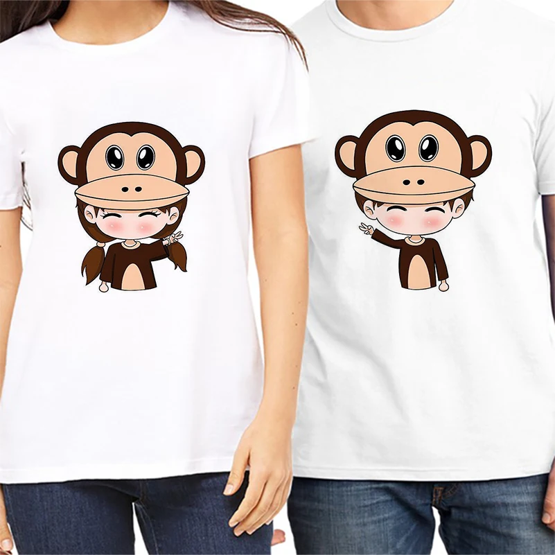 

Newest 2018 Couples Clothes T Shirt Kawaii Cartoon Boy and Girl Design T-shirt Couple Tshirt Lovers Gifts