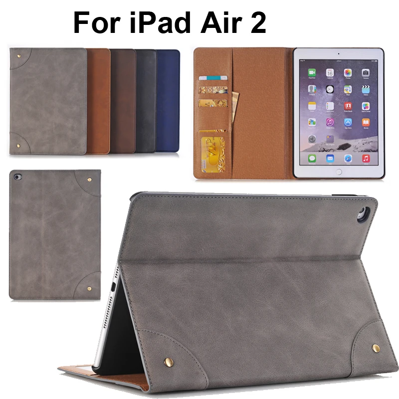 Чехол книжка из искусственной кожи для iPad air 2 air2 9 7 дюйма|Чехлы планшетов и