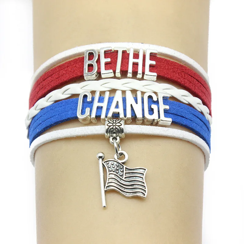 Браслет Infinity Love Bethe Change 10 шт./лот с надписью Трамп кожаный браслет для мужчин и