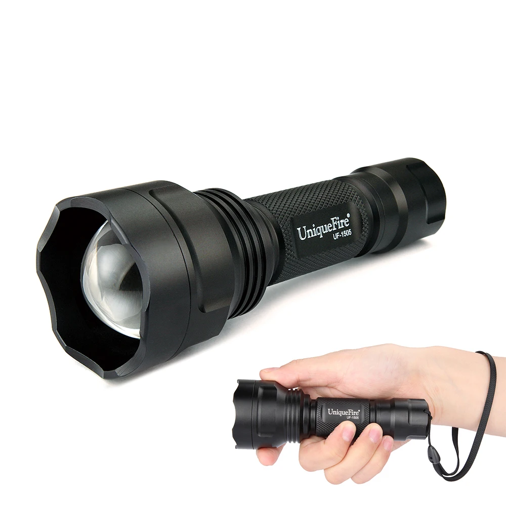 UniqueFire UF-1505 3W 940nm Mini Infrared Radiation IR LED Night Vision Flashlight Torch Use 1x18650 Battery(Black)9