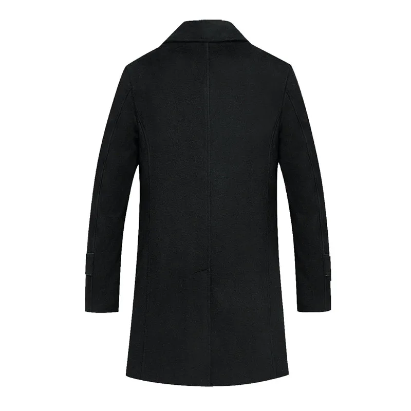 Зимнее мужское шерстяное пальто, мужское тонкое повседневное деловое длинное пальто с шарфом, мужская длинная куртка, пальто, манто Homme 4XL BF1495