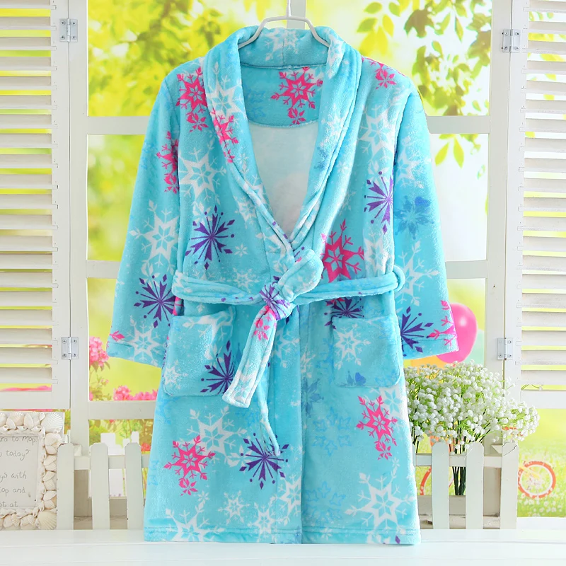 Billig Mutter und Tochter Langen Ärmeln Winter Flanell Bademäntel Elsa Anna Mädchen Korallen Samt Bad Roben Kinder Pyjamas Familie Homewear