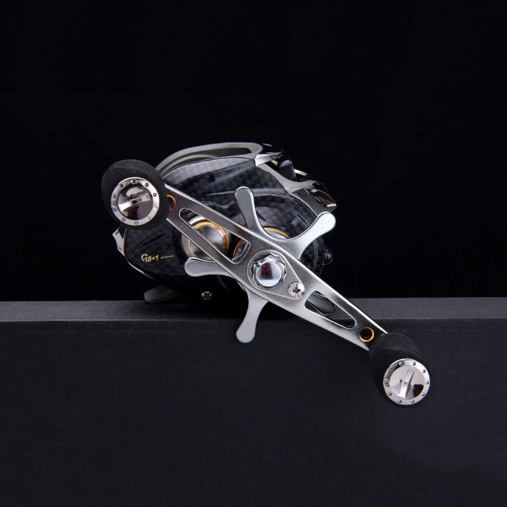 18+1 Axis Double Brake Lure Strong Tension Right-Hand Metal Carbon Fiber Fishing Low-Profile Reel Fishing Reel