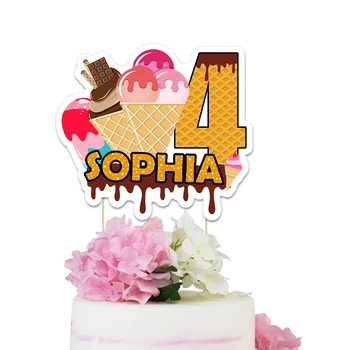 

Ice-cream Cake Topper Tea Time Cake Topper Party Supplies Kids Birthday Party Decorations Baby Shower Custom Made